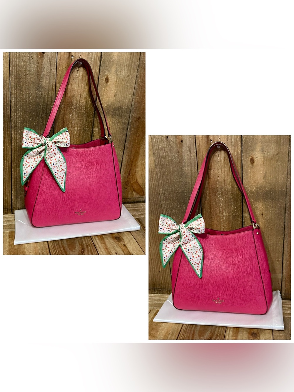 Kate Spade. 5 Piece: Leila Bag & Free Wristlet, Glasses & Case, Scarf & Dust Bag - Picture 5 of 16